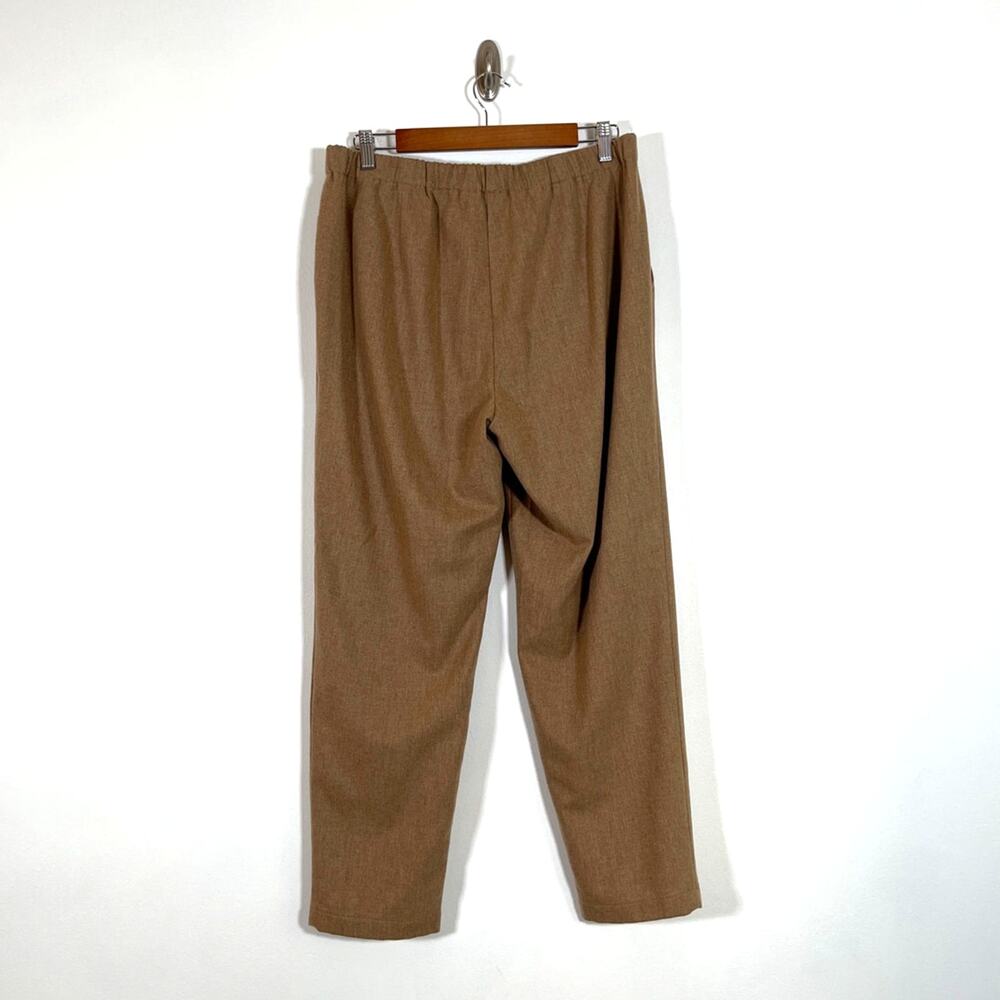 Eileen Fisher 100% Wool Elastic Waist Pull-On Pants Tapered Brown Size Medium - Picture 2 of 7